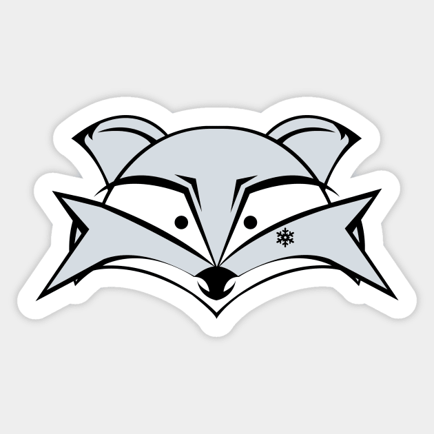 Arctic Mr. Fox Sticker by RadzInk